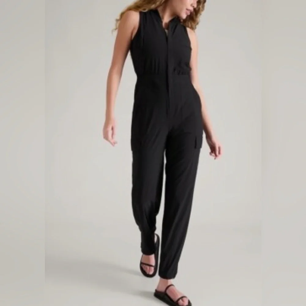 NWOT ATHLETA Brooklyn Utility Jumpsuit -Size 4 - Picture 1 of 7